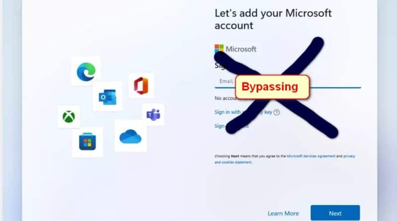 Microsoft Account singing bypass